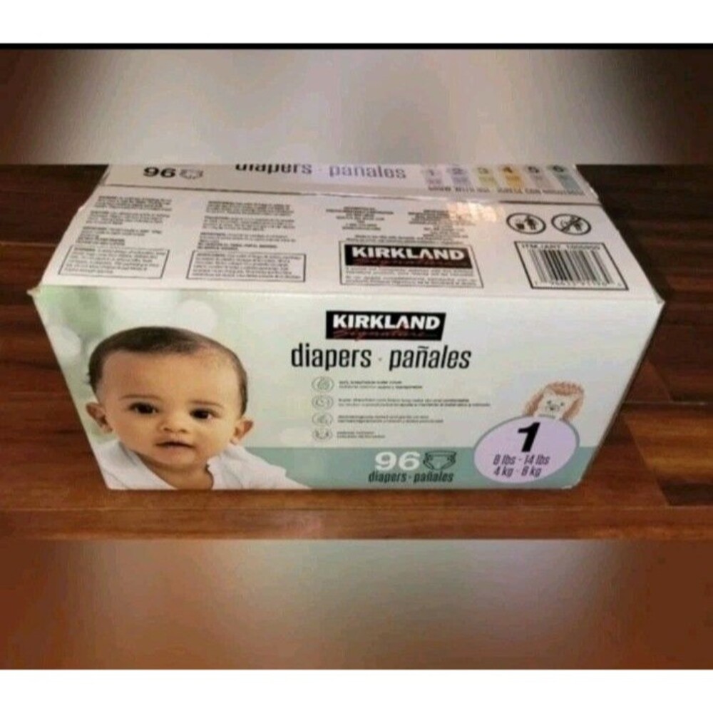 NEW KIRKLAND SIGNATURE DIAPERS 96 COUNT SIZE 1
